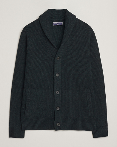 Charles Tyrwhitt Chunky Merino Shawl Neck Cardigan Forest Green – Vert