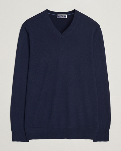 Charles Tyrwhitt Pure Merino V-Neck Jumper Navy – Bleu