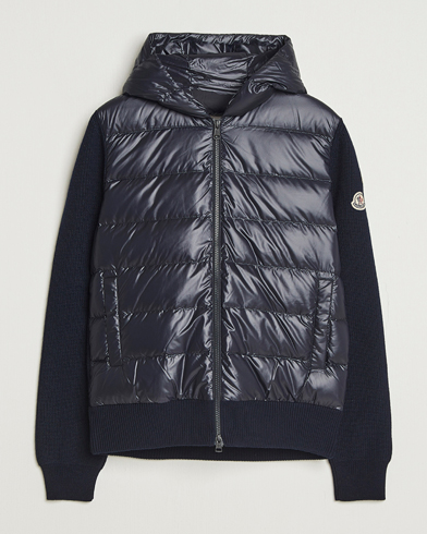 Moncler Padded Hooded Cardigan Navy – Bleu