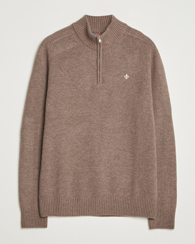 Morris Hertford Lambswool Merino Half Zip Brown – Marron