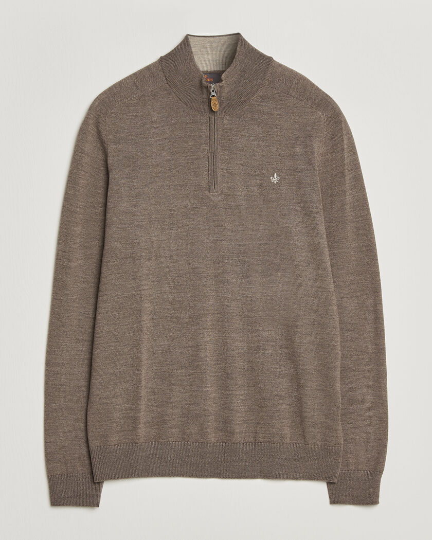 Morris John Merino Half Zip Brown – Marron