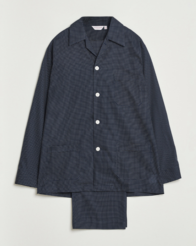 Derek Rose Printed Cotton Pyjama Set Navy – Bleu