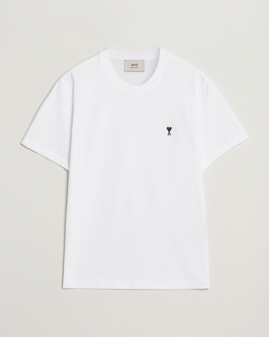 AMI Contrast Heart Logo T-Shirt White – Blanc