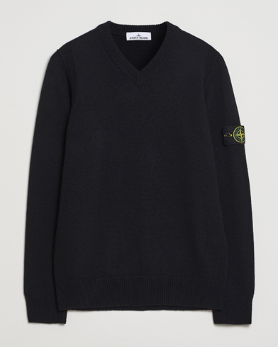 Stone Island Knitted Lambswool V-Neck Black – Noir