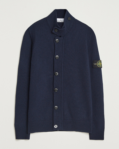 Stone Island Knitted Lambswool Zip Cardigan Navy – Bleu