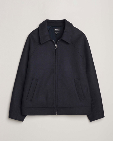 A.P.C. Chase Wool Bomber Jacket Dark Navy – Bleu