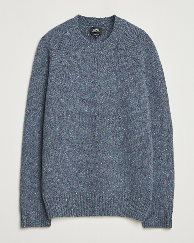 A.P.C. Harris Wool Knitted Sweater Blue Grey – Bleu