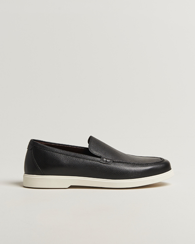 Loake 1880 Tuscany Grained Leather Loafers Black – Noir