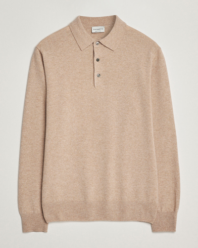 Morgano Wool/Cashmere Polo Beige – Beige