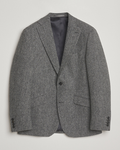 Walker Slater Edward Lambswool Herringbone Blazer Dark Grey – Gris