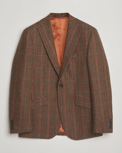 Walker Slater Edward Lambswool Dogtooth Blazer Brown – Marron