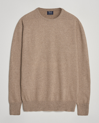 William Lockie Melrose Cashmere Crew Neck Dark Natural – Beige