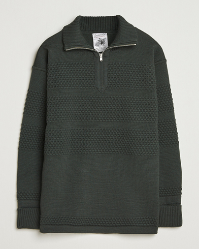 S.N.S. Herning Fisherman Wool Short Zip Dark Forest Green – Vert
