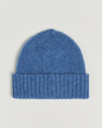 Robert Mackie Rona Ribbed Shaggy Lambswool Beanie Light Blue – Bleu