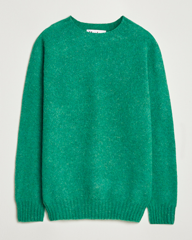 Harley Of Scotland Brushed Supersoft Lambswool Crewneck Evergreen – Vert