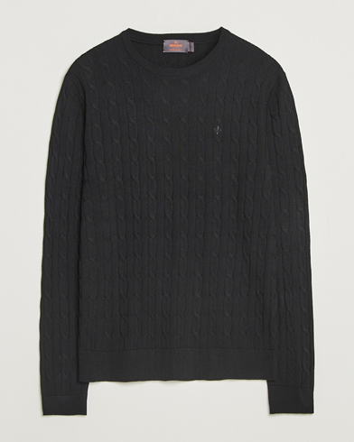 Morris Merino Cable O-Neck Black – Noir