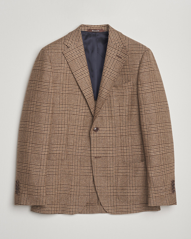 Morris Wool Silk Check Blazer Brown – Marron