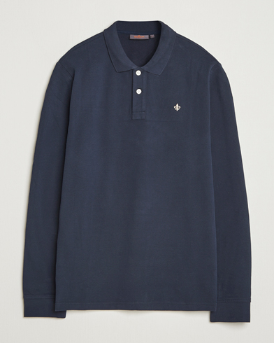 Morris Camden Long Sleeve Polo Shirt Navy – Bleu
