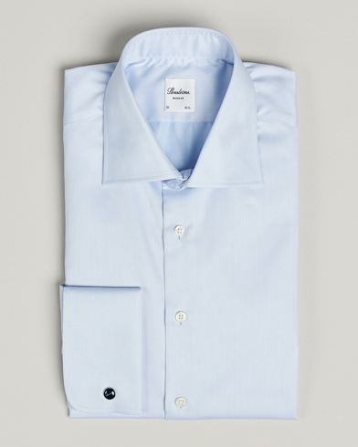 Stenströms Regular Fit Cotton Twill Double Cuff Shirt Blue – Bleu