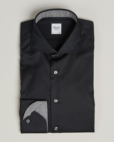 Stenströms Regular Fit Contrast Shirt Black – Noir