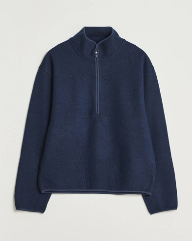 Sunflower Wool Half Zip Navy – Bleu