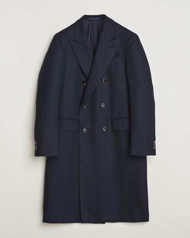 Caruso Aida Double Breasted Wool Coat Navy – Bleu
