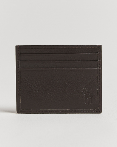 Polo Ralph Lauren Pebbled Leather Credit Card Holder Brown – Marron