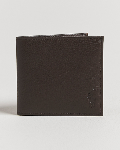 Polo Ralph Lauren Pebbled Leather Billfold Wallet Brown – Marron