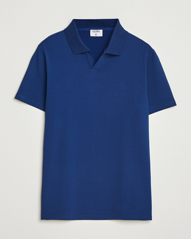 Filippa K Soft Lycra Polo T-Shirt Royal Navy – Bleu