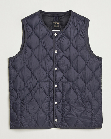 TAION Military Crew Neck Down Vest Navy – Bleu