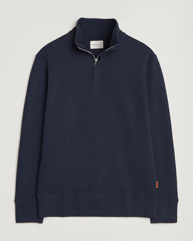 GANT Light Sacker Rib Half Zip Evening Blue – Bleu