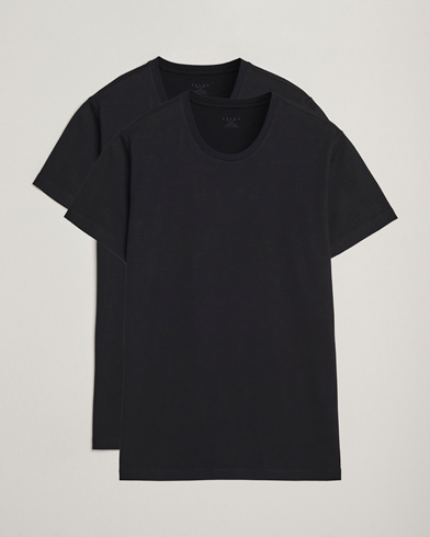 Falke 2-Pack Cotton Crew Neck T-Shirt Black – Noir