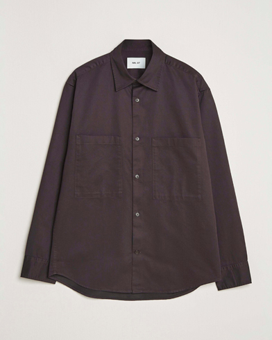 NN07 Freddy Tencel Workwear Shirt Dusky Port – Marron