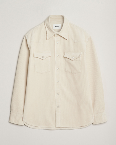 NN07 Ricky Corduroy Overshirt Ivory – Blanc