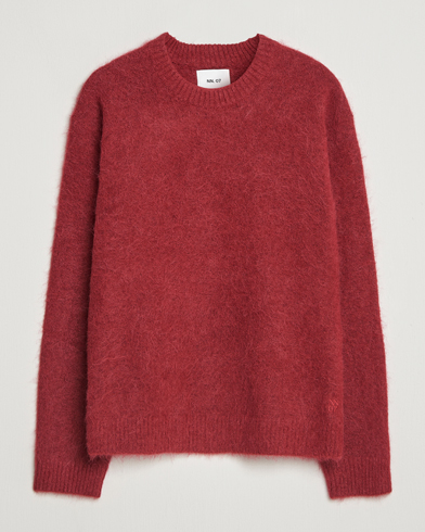 NN07 Russell Alpaca Knitted Crew Neck Cranberry – Rouge