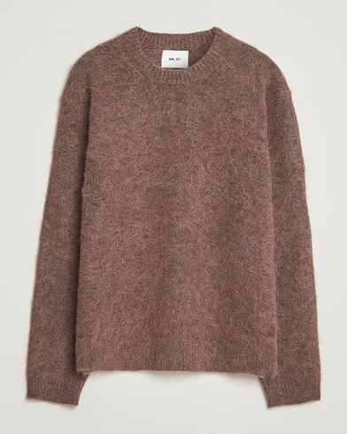 NN07 Russell Alpaca Knitted Crew Neck Mable Husk – Marron