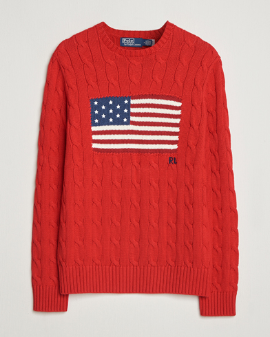 Polo Ralph Lauren Cotton Cable Flag Sweater RL 2000 Red – Rouge
