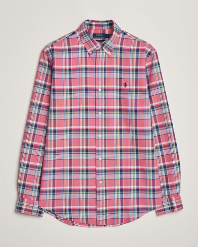 Polo Ralph Lauren Custom Fit Oxford Checked Shirt Pink/Blue – Rose