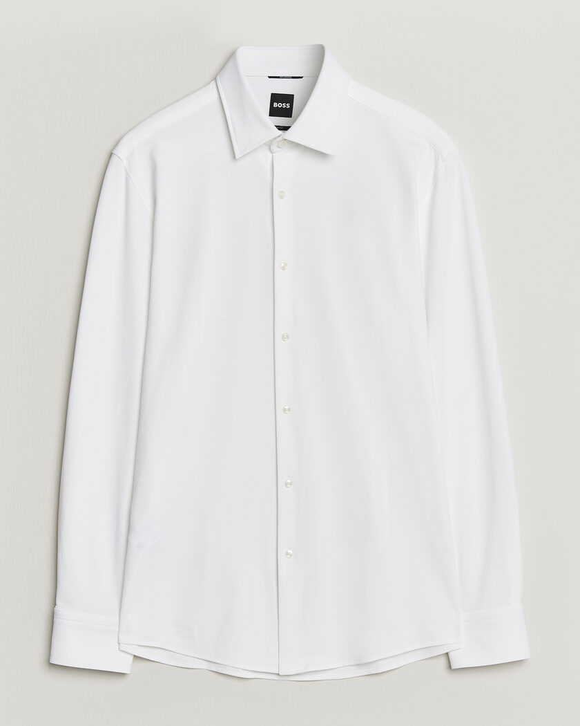 BOSS BLACK Hank Structured Jersey Shirt White – Blanc