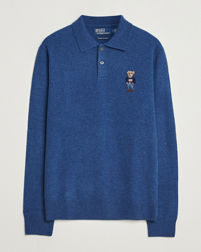 Polo Ralph Lauren Washed Long Sleeve Bear Polo Rustic Navy Heather – Bleu
