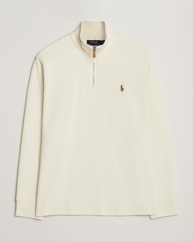 Polo Ralph Lauren Double Knitted Half Zip Parchment Cream – Blanc