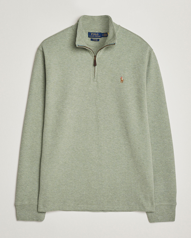 Polo Ralph Lauren Double Knitted Half Zip Greenery Heather – Vert
