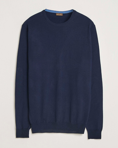Stenströms Merino Patch Crew Neck Navy/Blue – Bleu
