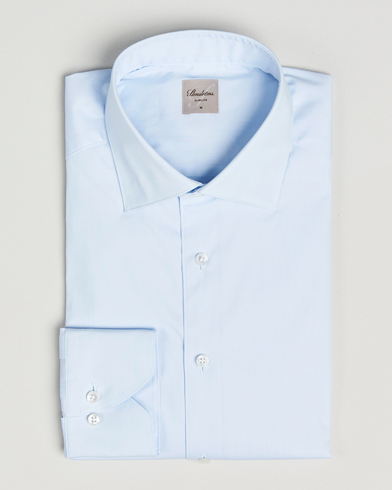 Stenströms Slimline Cotton Stretch Shirt Light Blue – Bleu