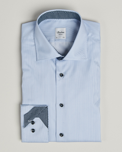 Stenströms Regular Fit Contrast Cotton Shirt White/Blue – Bleu