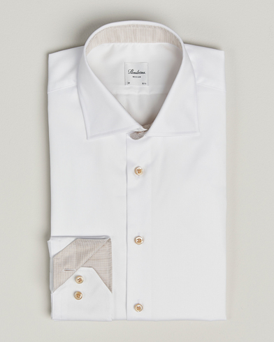 Stenströms Regular Fit Contrast Cotton Shirt White – Blanc