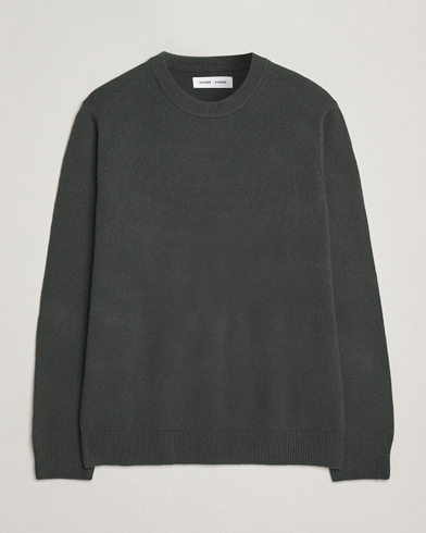 Samsøe Samsøe Isak Knitted Crew Neck Dark Evergreen – Vert