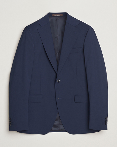 Oscar Jacobson Ego Wool Blend Blazer Navy – Bleu