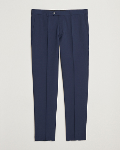 Oscar Jacobson Denz Wool Blend Trousers Navy – Bleu