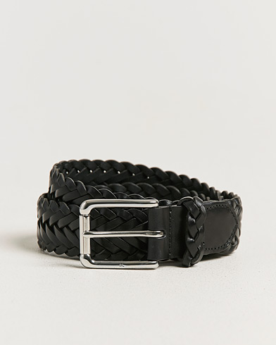 Ralph Lauren Purple Label Braided Belt Black Vachetta – Noir